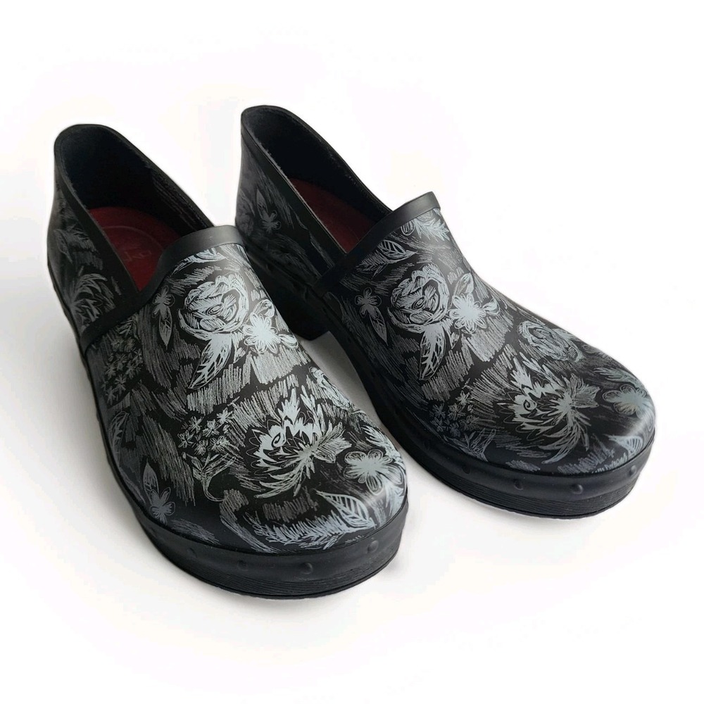 Dansko Richelle Floral Clog Waterproof Slip-On Rain Garden Shoes Clogs SZ 41